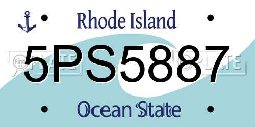 5PS5887 Rhode Island License Plate