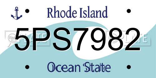 5PS7982 Rhode Island License Plate
