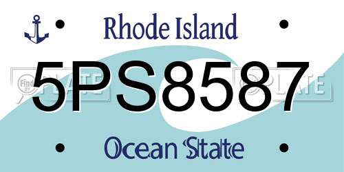 5PS8587 Rhode Island License Plate