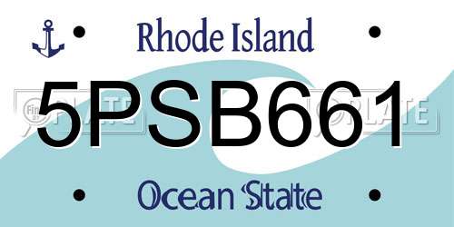 5PSB661 Rhode Island License Plate