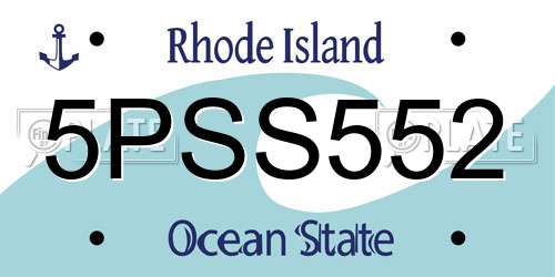 5PSS552 Rhode Island License Plate
