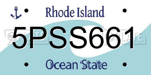 5PSS661 Rhode Island License Plate