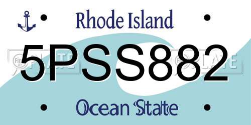 5PSS882 Rhode Island License Plate