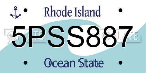 5PSS887 Rhode Island License Plate