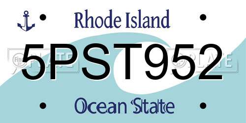 5PST952 Rhode Island License Plate