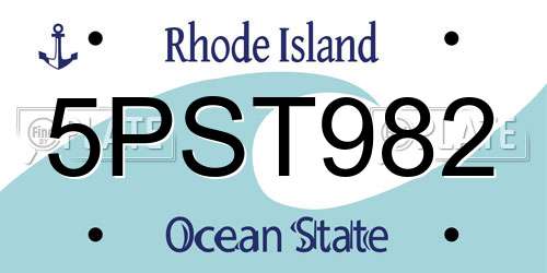 5PST982 Rhode Island License Plate
