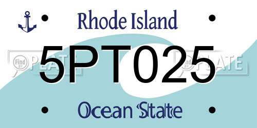 5PT025 Rhode Island License Plate