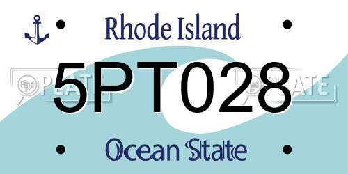 5PT028 Rhode Island License Plate