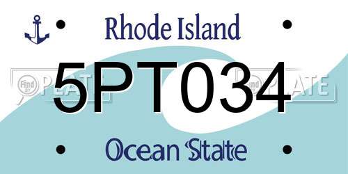 5PT034 Rhode Island License Plate