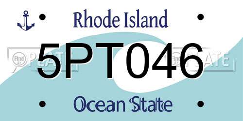 5PT046 Rhode Island License Plate