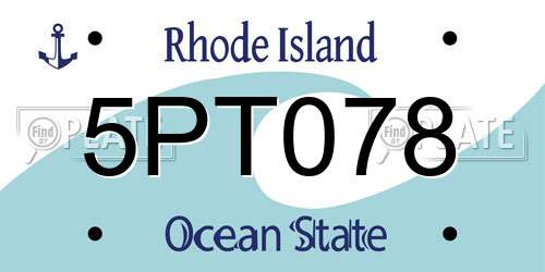 5PT078 Rhode Island License Plate