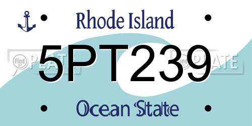 5PT239 Rhode Island License Plate