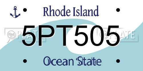 5PT505 Rhode Island License Plate