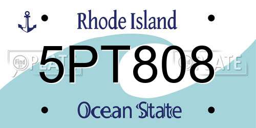 5PT808 Rhode Island License Plate