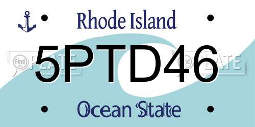 5PTD46 Rhode Island License Plate