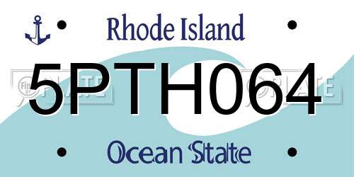 5PTH064 Rhode Island License Plate