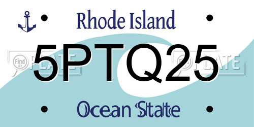 5PTQ25 Rhode Island License Plate