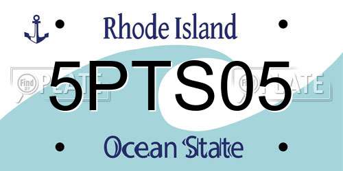 5PTS05 Rhode Island License Plate