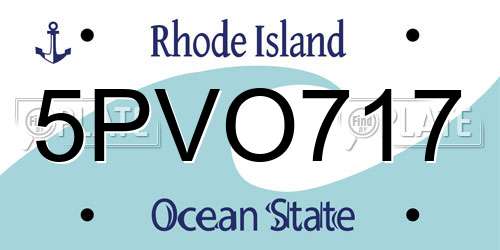 5PVO717 Rhode Island License Plate