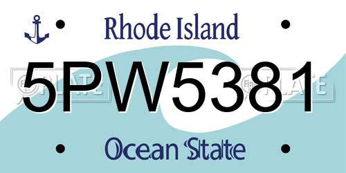 5PW5381 Rhode Island License Plate