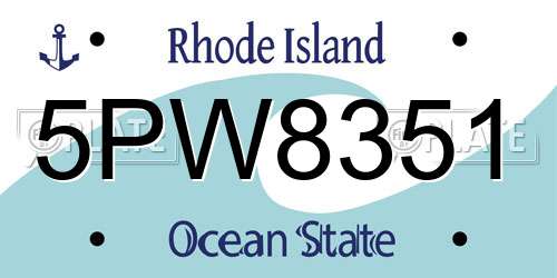 5PW8351 Rhode Island License Plate