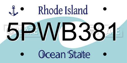 5PWB381 Rhode Island License Plate