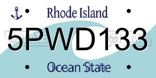 5PWD133 Rhode Island License Plate