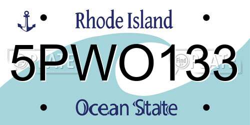5PWO133 Rhode Island License Plate