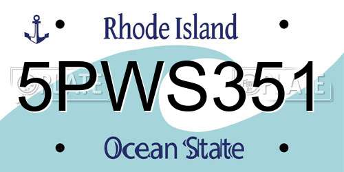 5PWS351 Rhode Island License Plate
