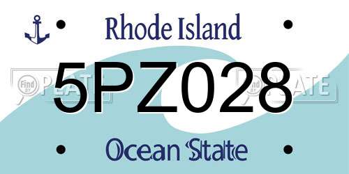 5PZ028 Rhode Island License Plate