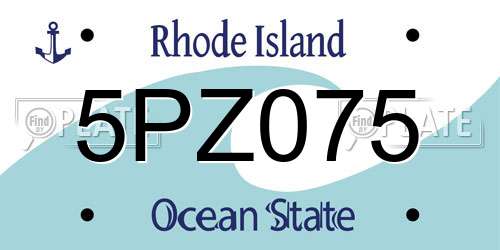5PZ075 Rhode Island License Plate