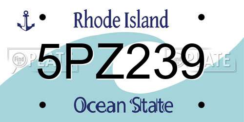 5PZ239 Rhode Island License Plate