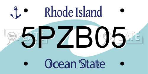 5PZB05 Rhode Island License Plate