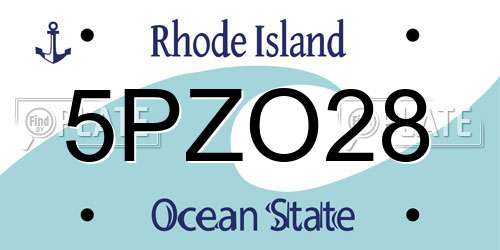 5PZO28 Rhode Island License Plate
