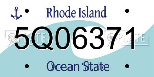 5Q06371 Rhode Island License Plate