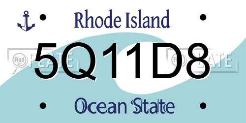 5Q11D8 Rhode Island License Plate