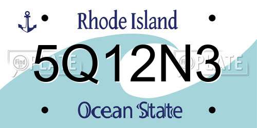 5Q12N3 Rhode Island License Plate
