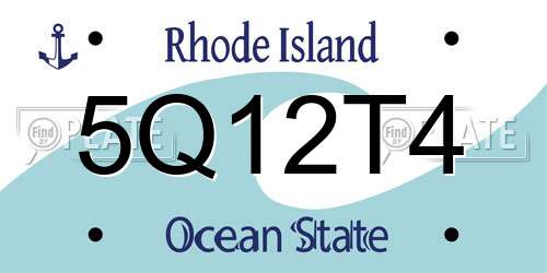5Q12T4 Rhode Island License Plate
