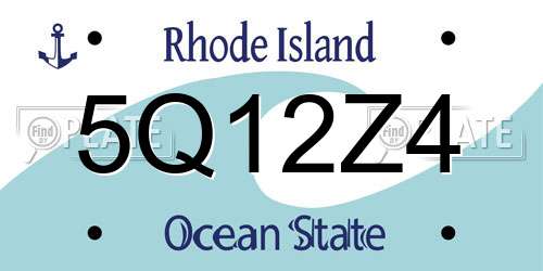 5Q12Z4 Rhode Island License Plate