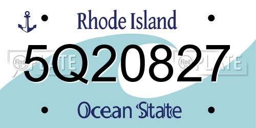 5Q20827 Rhode Island License Plate