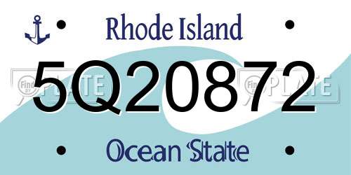 5Q20872 Rhode Island License Plate
