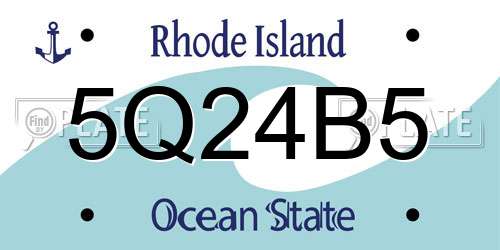 5Q24B5 Rhode Island License Plate