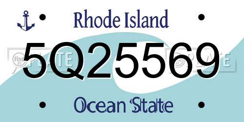 5Q25569 Rhode Island License Plate