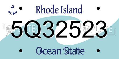 5Q32523 Rhode Island License Plate