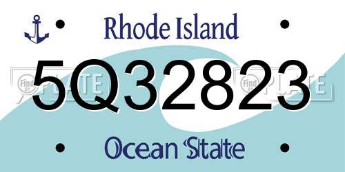 5Q32823 Rhode Island License Plate