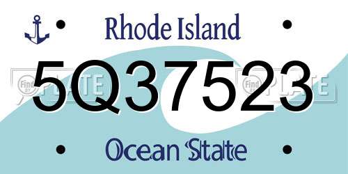 5Q37523 Rhode Island License Plate