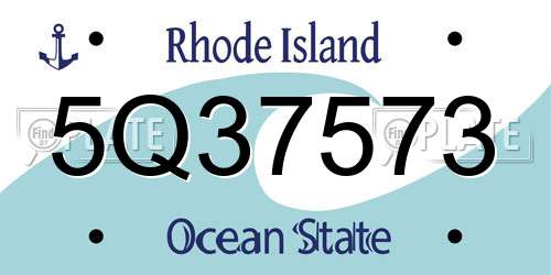 5Q37573 Rhode Island License Plate