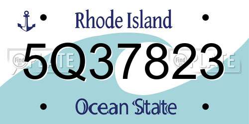 5Q37823 Rhode Island License Plate