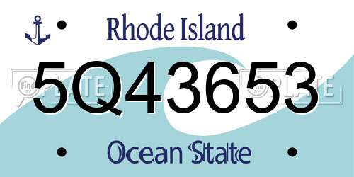 5Q43653 Rhode Island License Plate