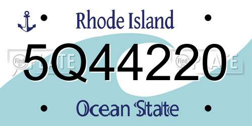 5Q44220 Rhode Island License Plate